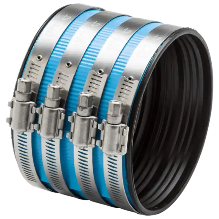 MISSION RUBBER CO. C800HW Heavyweight Heavy-Duty No Hub Coupling, 304 Series Heavy-Duty Stainless Steel, 8 CI to 8 CI * CLEARANCE *