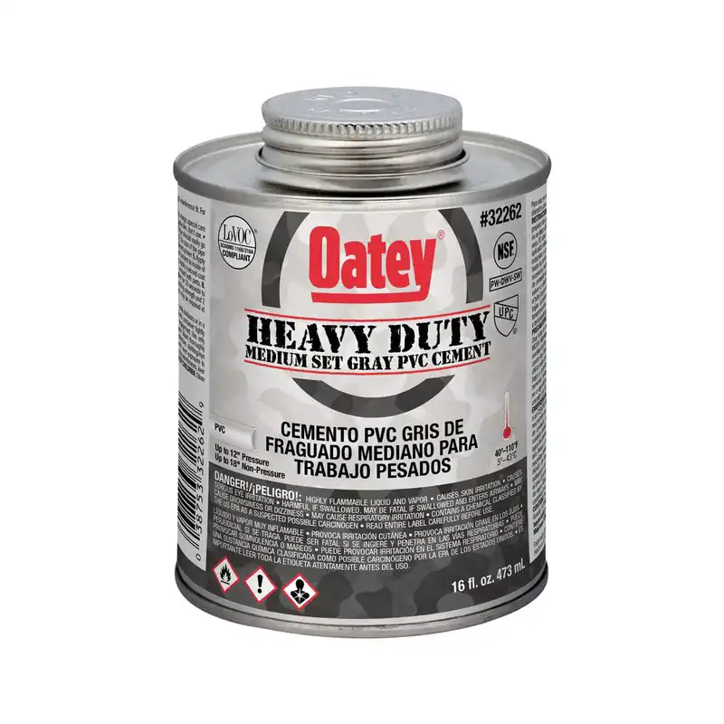 Oatey 32262 Heavy-Bodied Medium Set PVC Cement Gray 16 oz * Clearance *