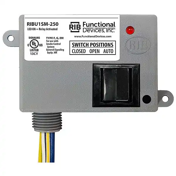 FUNCTIONAL RIBU1SM-250 Enclosed Relay 10Amp SPST 10-30Vac/dc or 120Vac