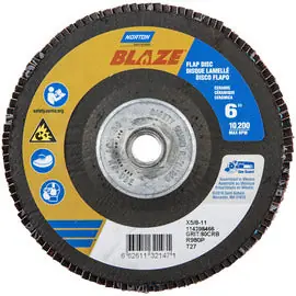 Norton Co. 66261132147 Blaze Ceramic Alumina Coarse Grit Arbor Thread Fiberglass Flat Flap Disc
