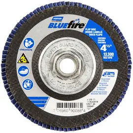 Norton Co. 77696090086 BlueFire Zirconia Alumina Extra Coarse Grit Arbor Thread Fiberglass Flat Flap Disc