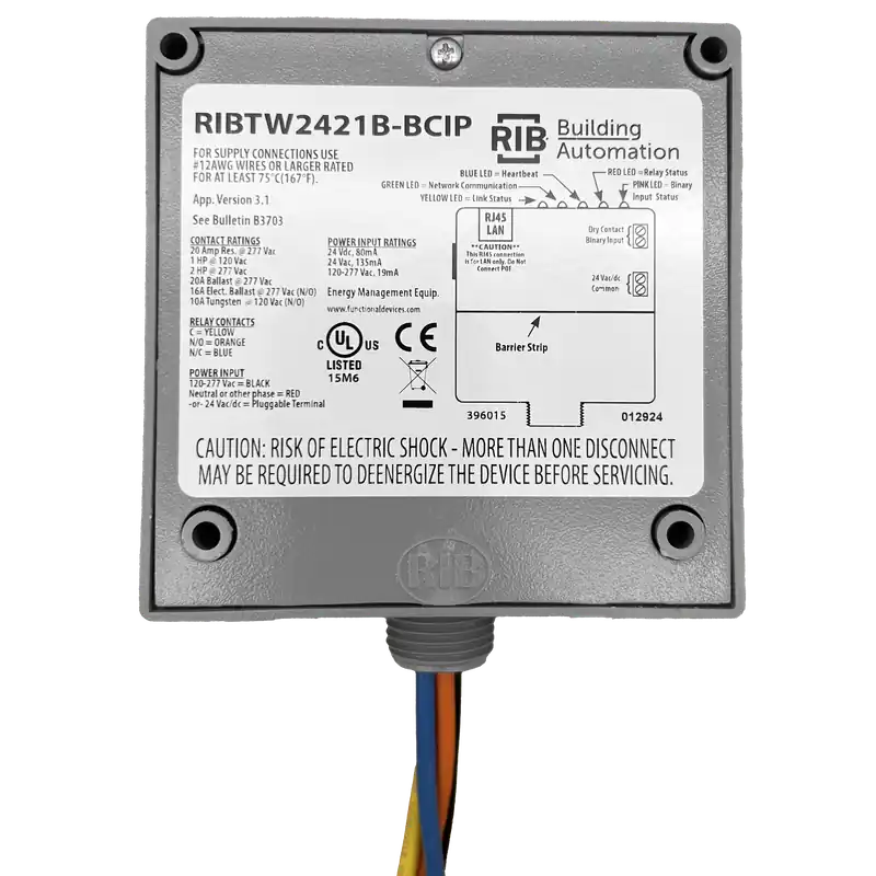FUNCTIONAL RIBTW2421B-BCIP Enclosed Relay Hi/Low 20Amp