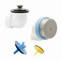 Oatey P7325BN DBlue Schedule 40 PVC Bath Waste Half Kit With Uni-Lift Stopper Zinc Spud Test Plug