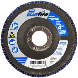 Norton Co. 77696090082 BlueFire Zirconia Alumina Extra Coarse Grit Center Mount Fiberglass Flat Flap Disc