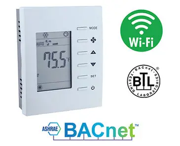CONTEMPORARY BAST-221CH-BW2 BACnet/IP Thermostat 2-Heat/2-Cool/1-Fan/RH Wi-Fi