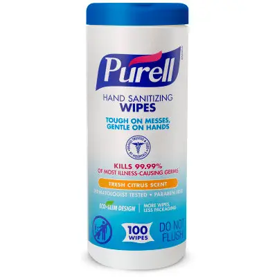 Gojo 9111-12 Purell Hand Sanitizing Wipes - Each - 100 Ct