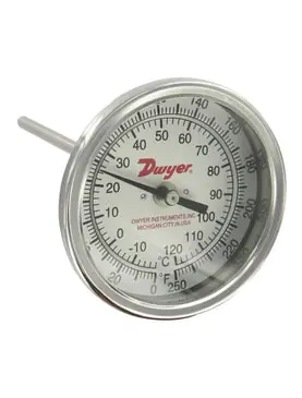 Dwyer BTB2405D Bimetal Thermometer 2 Dial 4 Stem Length
