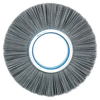 Weiler 8395 Nylox Wheel Brush - 14 in Diam, 5-1/4 in Arbor Dia, 1-1/8 in Width, 1800 RPM