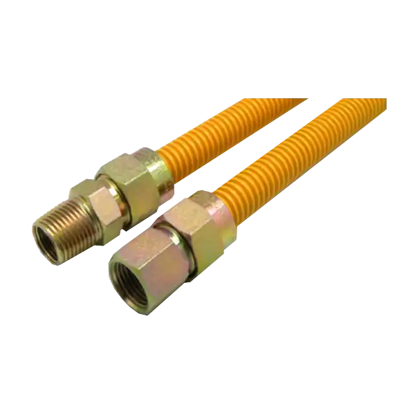 BRAMEC 19517 5/8 OD 1/2F x 1/2M x 18 Yellow Coated Connector