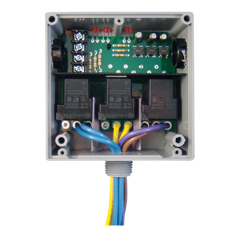 FUNCTIONAL RIBT243B Enclosed Relay Hi/Low sep 20Amp 2 SPST + 1 SPDT 24Vac/dc