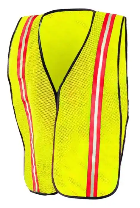 OCCUNOMIX LUX-XTTM-YXL Non-ANSI Economy Mesh Vests with Silver Reflective Tape X-Large Hi-Viz Yellow