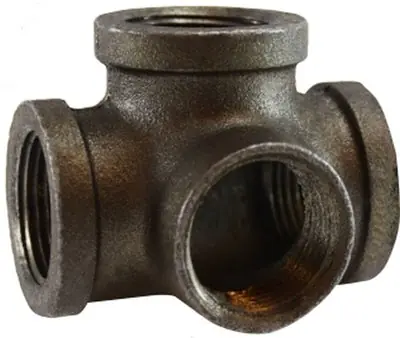 Midland 65384 Side Outlet Tee Black Iron 150# Malleable Fitting