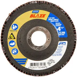 Norton 66261183488 Blaze Ceramic Alumina Coarse Grit Center Mount Fiberglass Conical Flap Disc