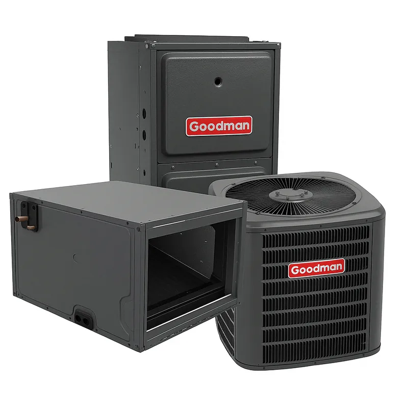 GOODMAN GLXS4BA2410+CHPTA2426C3+GR9S800603AX 2 Ton Air Conditioner, Coil System, Furnace Horizontal/Upflow -R32