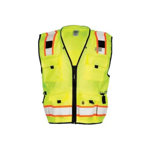 ML Kishigo S5000-M Professional Surveyor Safety Vest With Trim, M, Hi-Viz Lime, Polyester, ANSI Class: Class 2