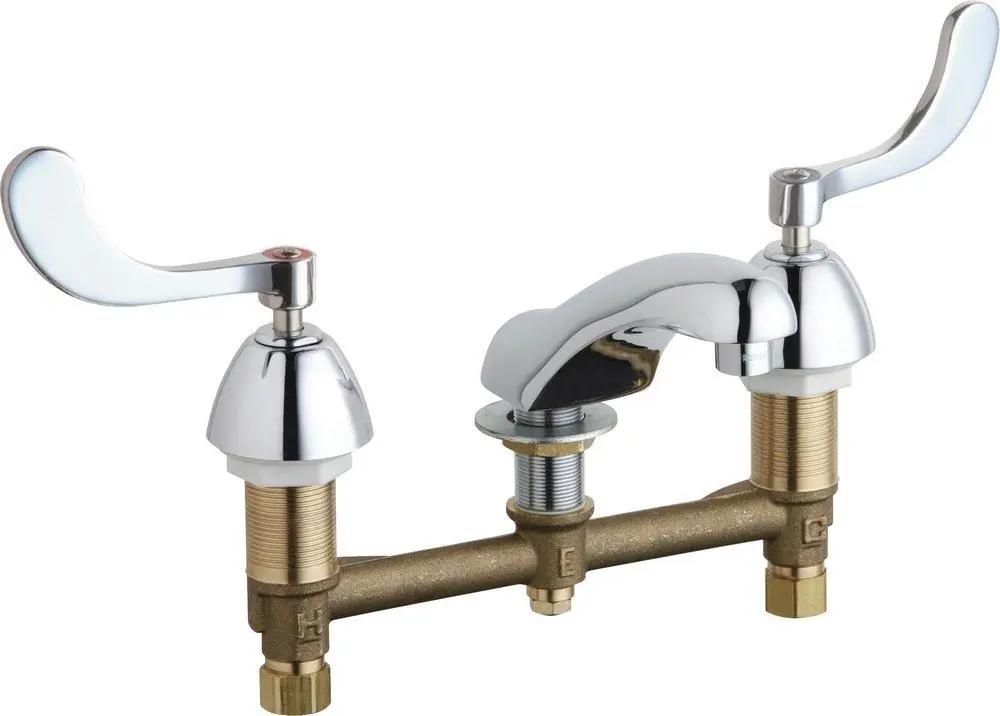 Chicago Faucets 404-317ABCP Two Handle Widespread Bathroom Sink Faucet 2.2 GPM