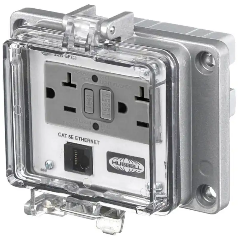 Hubbell PR205E NEMA 12/4 CAT5E Ethernet 20A GFCI