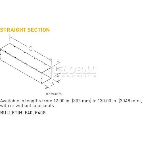 Hoffman F44T148GVP Straight Section Type 1 4.00x4.00x48.00