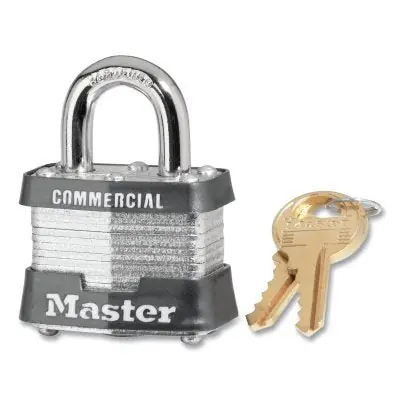 Master Lock 3KA-0602 No. 3 Laminated Steel Padlock 9/32 in Diameter 1-9/16 in Width Keyed Alike