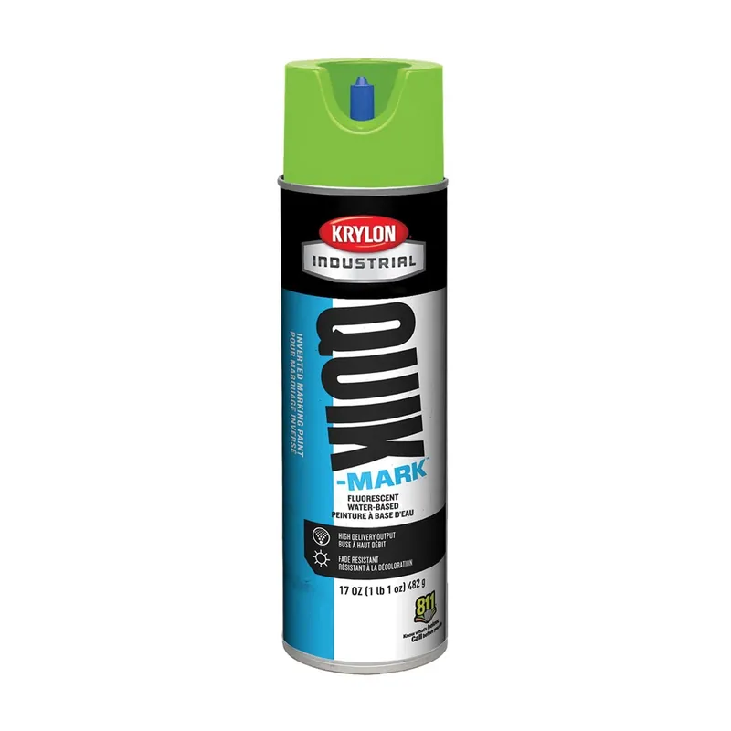 Krylon A03630004 Flat Fluorescent Green Industrial Quik-Mark Water-Based Inverted Marking Paint