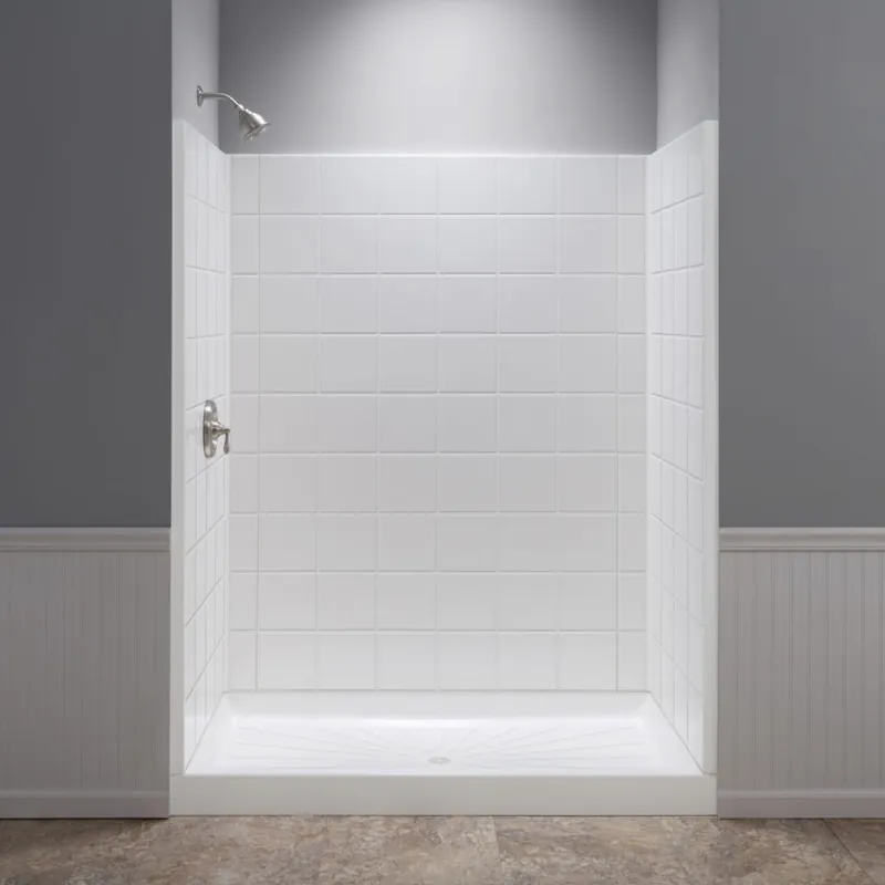 E L Mustee & Sons INC 760T-36WHT Durawall Tile Shower Wall White 3 ctns