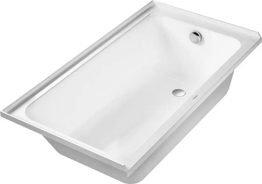 Duravit 700405000000090 D-Code 60 x 32 in. Soaker Alcove Bathtub Right Drain