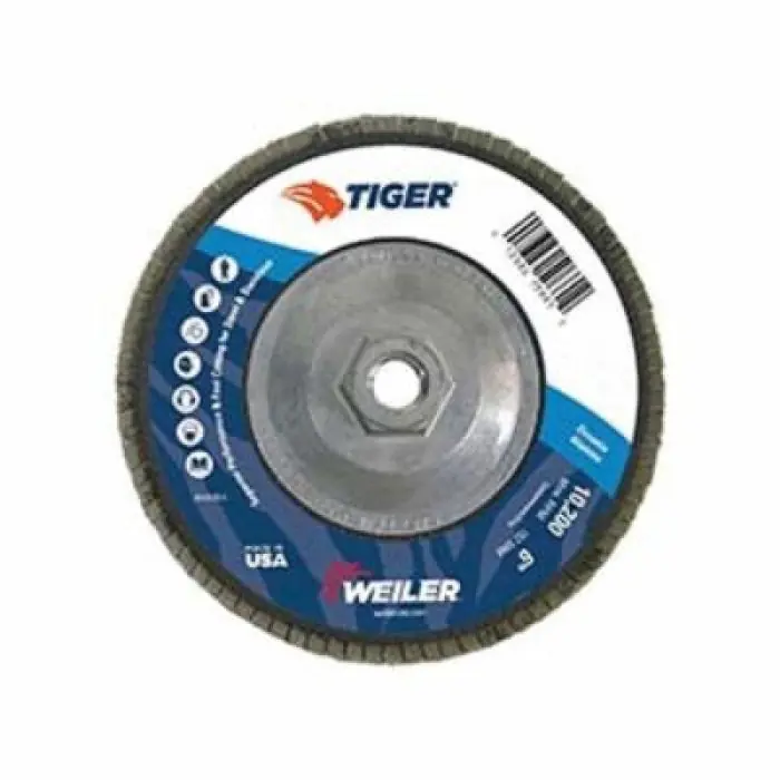 Weiler 50659 Tiger Coated Flap Disc - 6 in Diameter, 40 Grit, Type 29