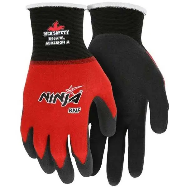 MCR Safety N96970XL Ninja BNF Work Gloves 18 Gauge Nylon/Spandex Coated Palm/Fingertips