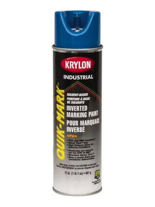 Krylon S03621 17 oz Blue Fluorescent Industrial Inverted Marking Paint