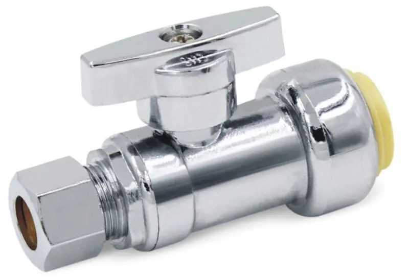 Sioux Chief 131-G1Q1C04 - STR STOP 3/8 PDQ X 3/8OD COMP 1/4-TURN CHROME 1/BX