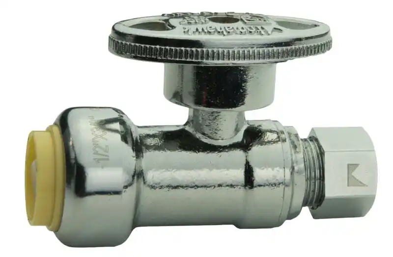 SIOUX CHIEF 131-G2Q1C04 STR STOP 1/2 PDQ X 3/8 OD COMP 1/4 TURN CHROME 1/BX