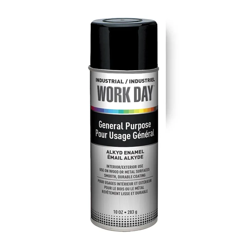 Krylon A04402007 Gloss Black Industrial Work Day Spray Paint