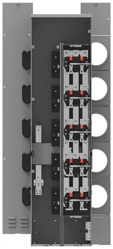 Siemens WMM52225RJB Power MOD 3-Phase Incoming 1-Phase Outgoing 225 Amp 5-Position Ringless Horn Bypass Meter Stack