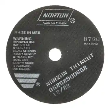 Norton 66252900652 NorZon Plus RightCut 5SGZ Type 01/41 Right Angle Cut-Off Wheel