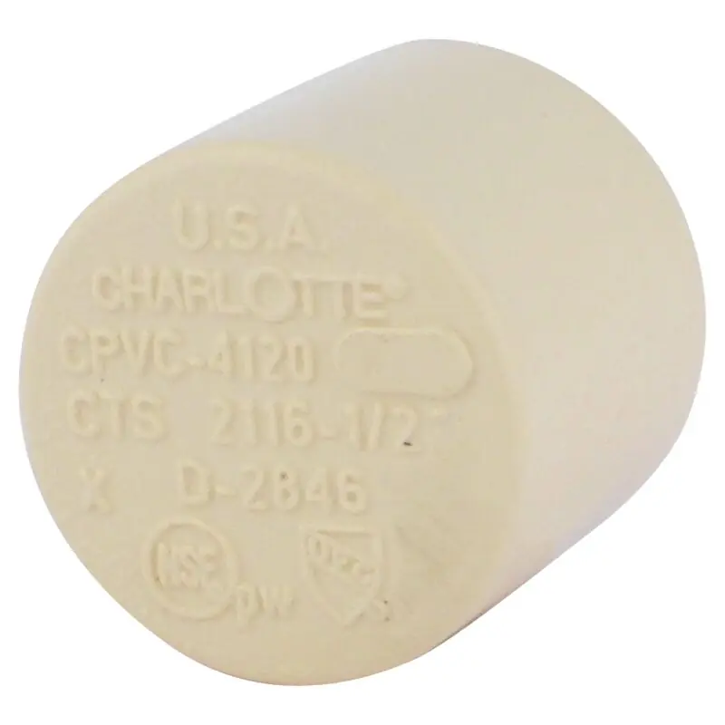 CPVC PIPE FITTINGS 22107 Cap 1/2 Socket FlowGuard Gold