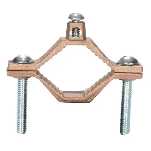 Sepco 34B Bronze Ground Clamp With Steel Screws 1-1/4 - 2-Inch Pipe 10-AWG Solid - 2-AWG Stranded