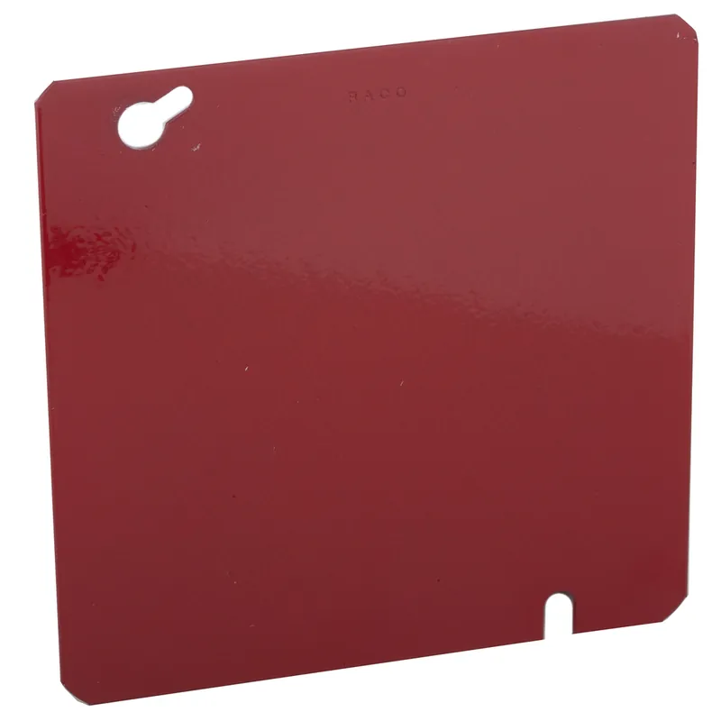 RACO 911-11 Life Safety Square Cover Red 4-11/16 in Square Flat Cover
