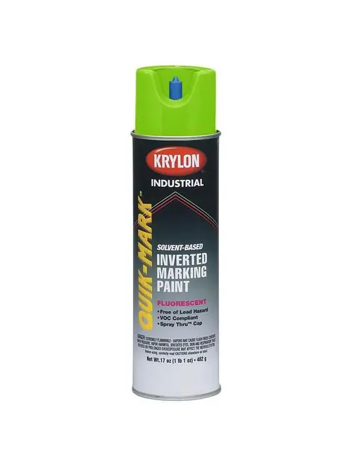 Krylon S03614 Neon Green Fluorescent Industrial Inverted Marking Paint 17 oz