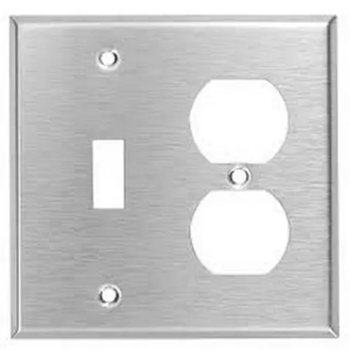 Mulberry 97532 Standard Combination Wall Plate 2 Gangs 430 Stainless Steel